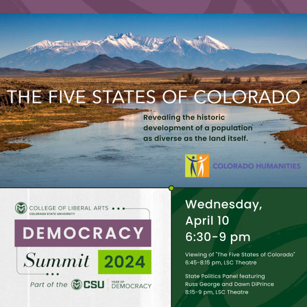 Screening of the Five States of Colorado on Wednesday, April 10, 2024